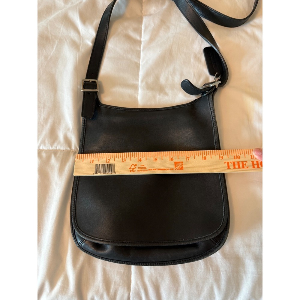 Vintage Coach Black Leather Companion Bag 9135 Crossbody Flap Purse Costa Rica - Picture 10 of 11